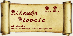 Milenko Miovčić vizit kartica